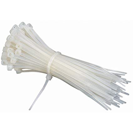 Nylon Flexible White 100pcs Straps 150 mm x 3.6 mm Cable Tie