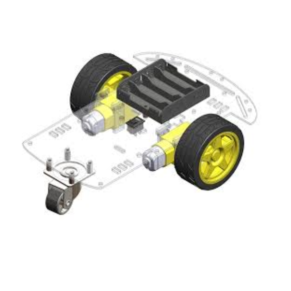 2WD Robotics Chassis With Motors Wheels And Accessories V1.0 (CLEAR)