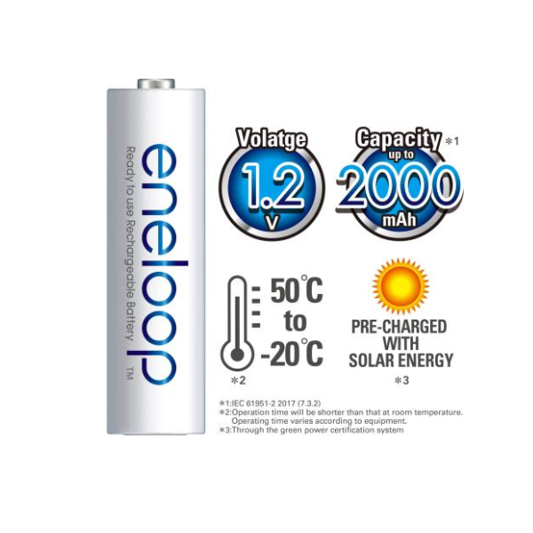 Panasonic Eneloop AA 2000 mAh Battery (Pack of 4)
