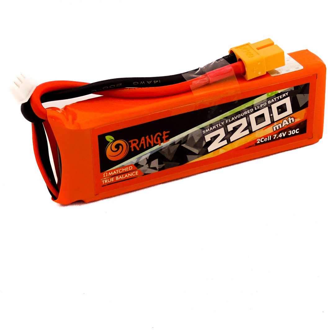 Orange 2200mah 2s 30c/60c Lithium Polymer Battery Pack lipo