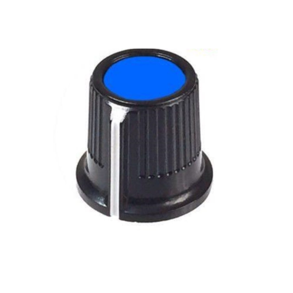 Potentiometer Knob for 4mm Shaft Round and D shape Blue Pack 20