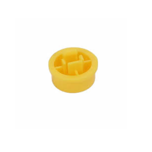Yellow Round Cap for Square Tactile Switch 12x12x7.3mm (Pack of 20)