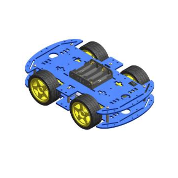 4WD Robotics Chassis With Motors Wheels And Accessories V1.0 (BLUE)