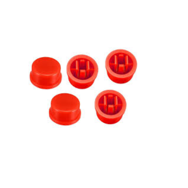 Red Round Cap for Square Tactile Switch 12x12x7.3mm (Pack of 20)