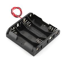 BATTERY HOLDER 4X AA CELLS 6V DC STRAIGHT
