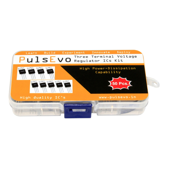 PulsEvo Three Terminal Voltage Regulator ICs Kit (50PCS) | High Power-Dissipation Capability | Output Current up to 0.5A to 1.5A
