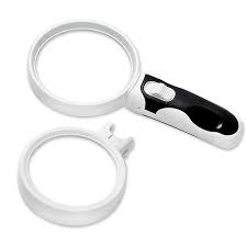 MAGNIFYING GLASS WITH LED LIGHTS HANDHELD READING