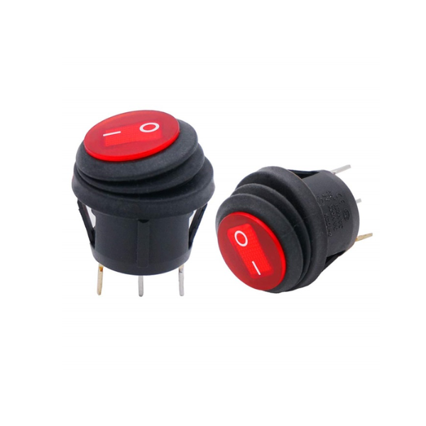 Round Push Button SPST Red 20mm Switch Pack 2
