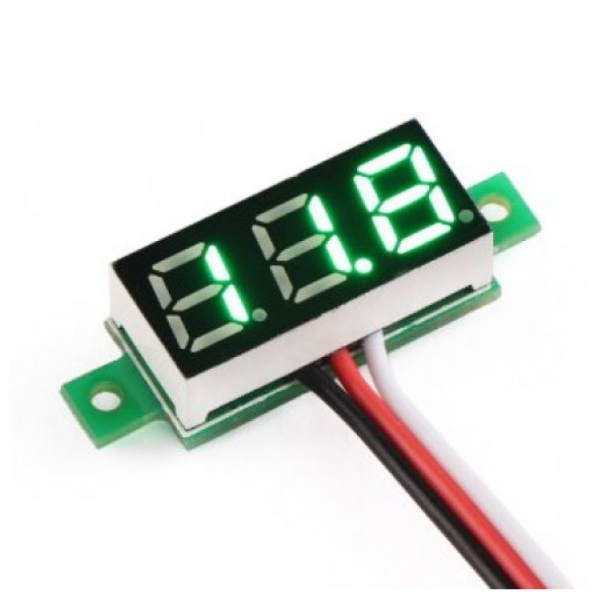 0.28 Inch 0-100V Three Wire DC Voltmeter Green