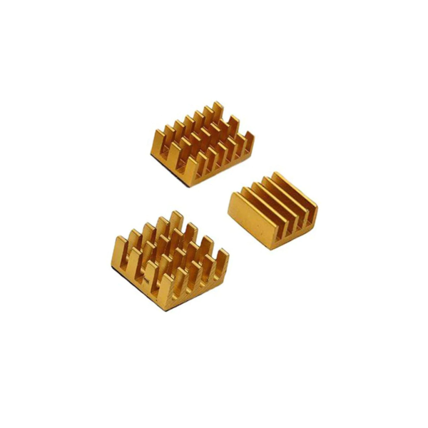 Raspberry Pi 3 in 1 Heat Sink Aluminium for Raspberry Pi 4B (Golden) - Pack of 1