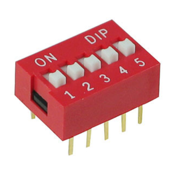Slide Type Switch Module 2.54mm 5-Bit 5 Position Way DIP Red Pitch - 10 Pins Pack 5