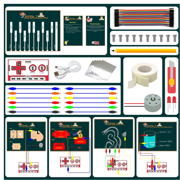 Makey Makey Project Invention Kit | Block Coding STEM Education Kit | 100+ Coding Activity(Learning Group Age 10+)